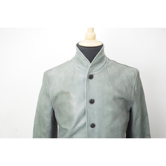 John Varvatos 100% Leather Seal Gray Blazer Coat Jacket Sz 38 Brand New - Picture 2 of 9